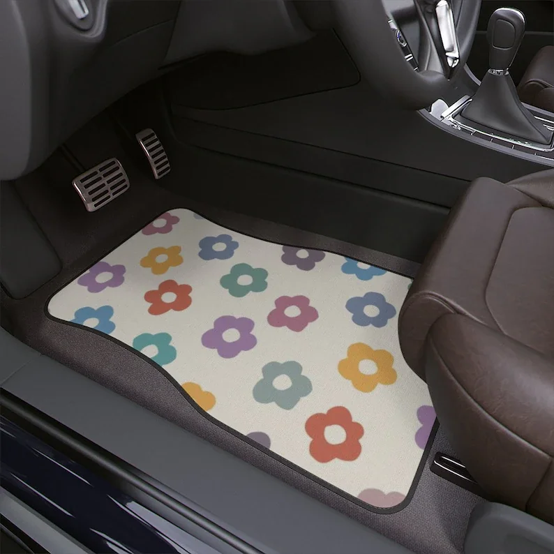 

Kawaii Car Floor Mat,Aesthetic Flower Car Floor Mat,Cute Y2K Car Accessories,Girly Car accessories,cute interior car decor,color