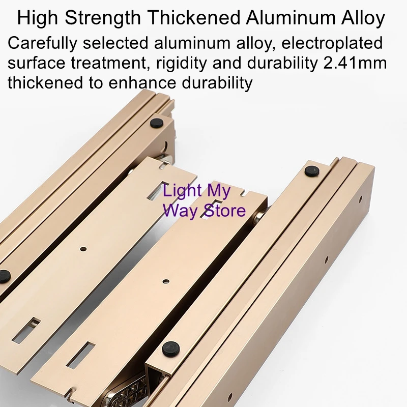 Multi-function rising invisible slide aluminum alloy silent push-pull telescopic rail hidden folding table hardware accessories