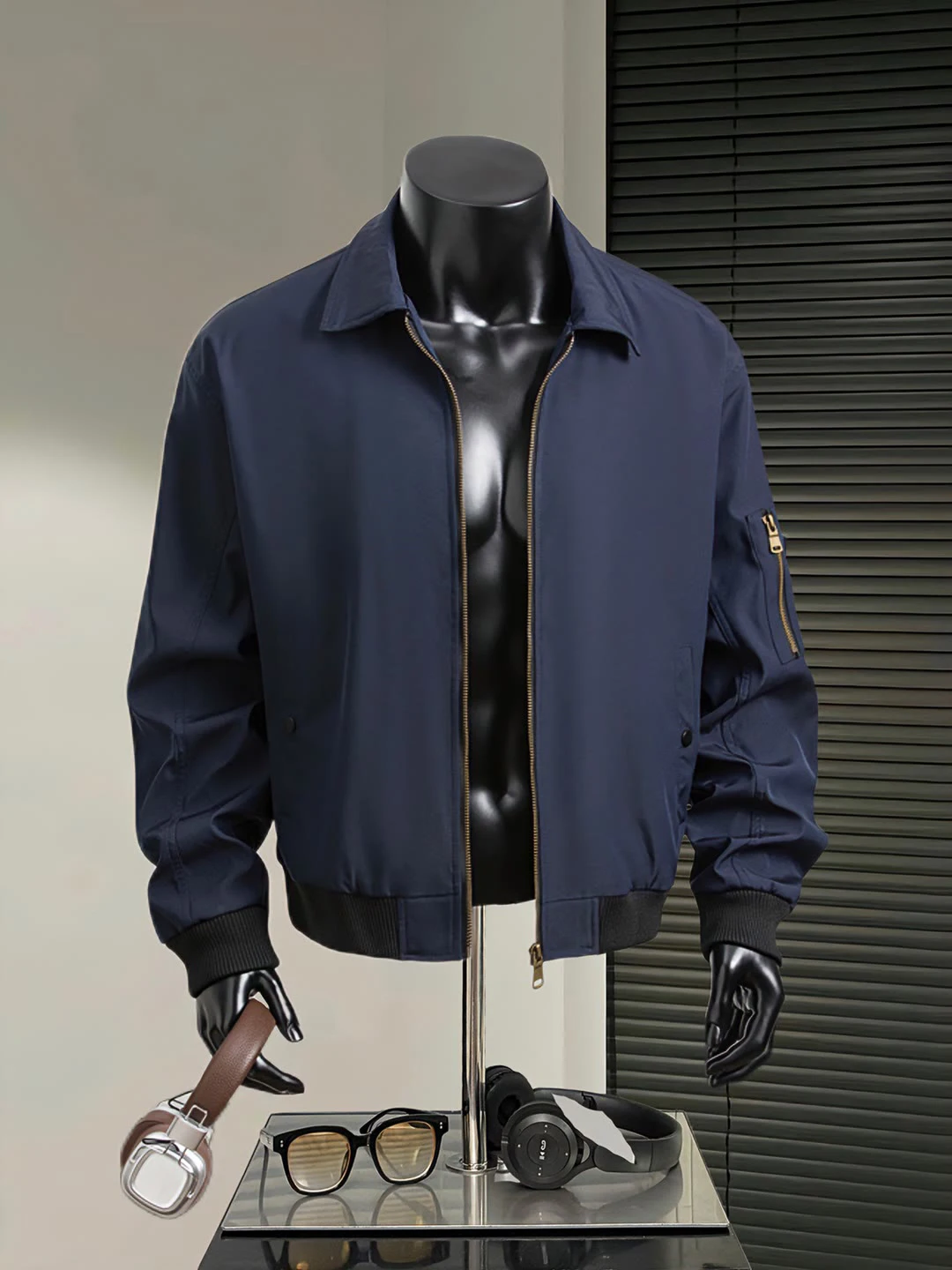 

Ma1 Pilot Jacket Men's Spring Autumn Short Workwear Coat Cleanfit Baseball Style Loose Fit Breathable Zipper Closure Outerwear
