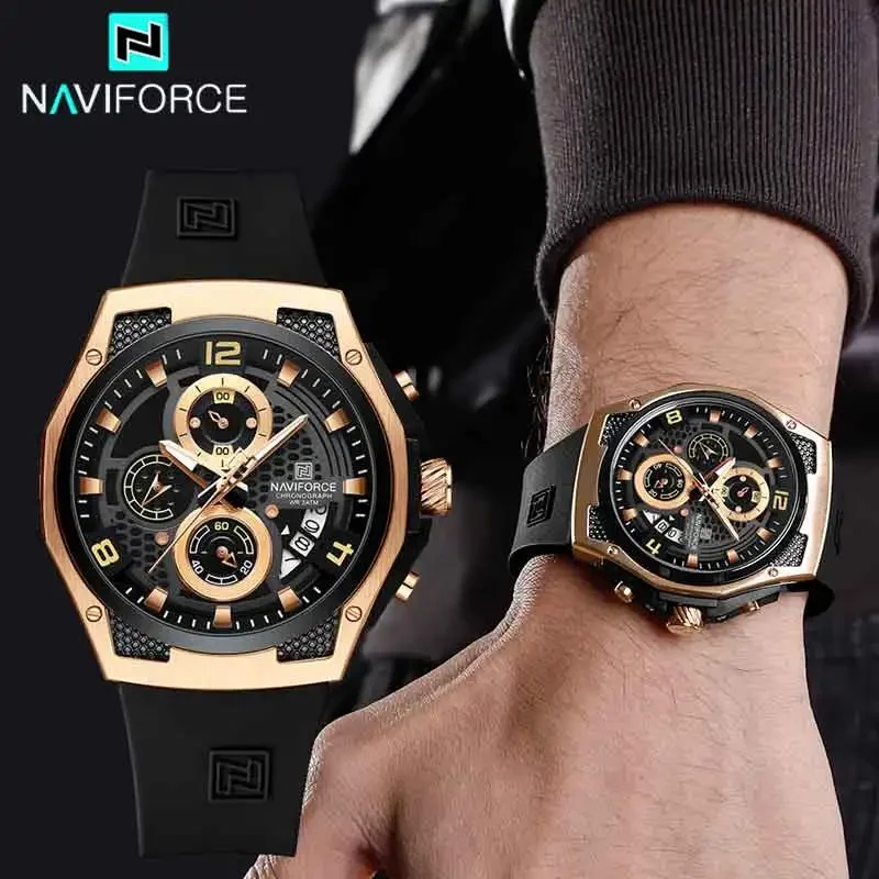 

NAVIFORCE Top Brand Luxury Men's Quartz Watch Sport Chronograph Date Waterproof Wristwatch Fashion Military Business Men Watches