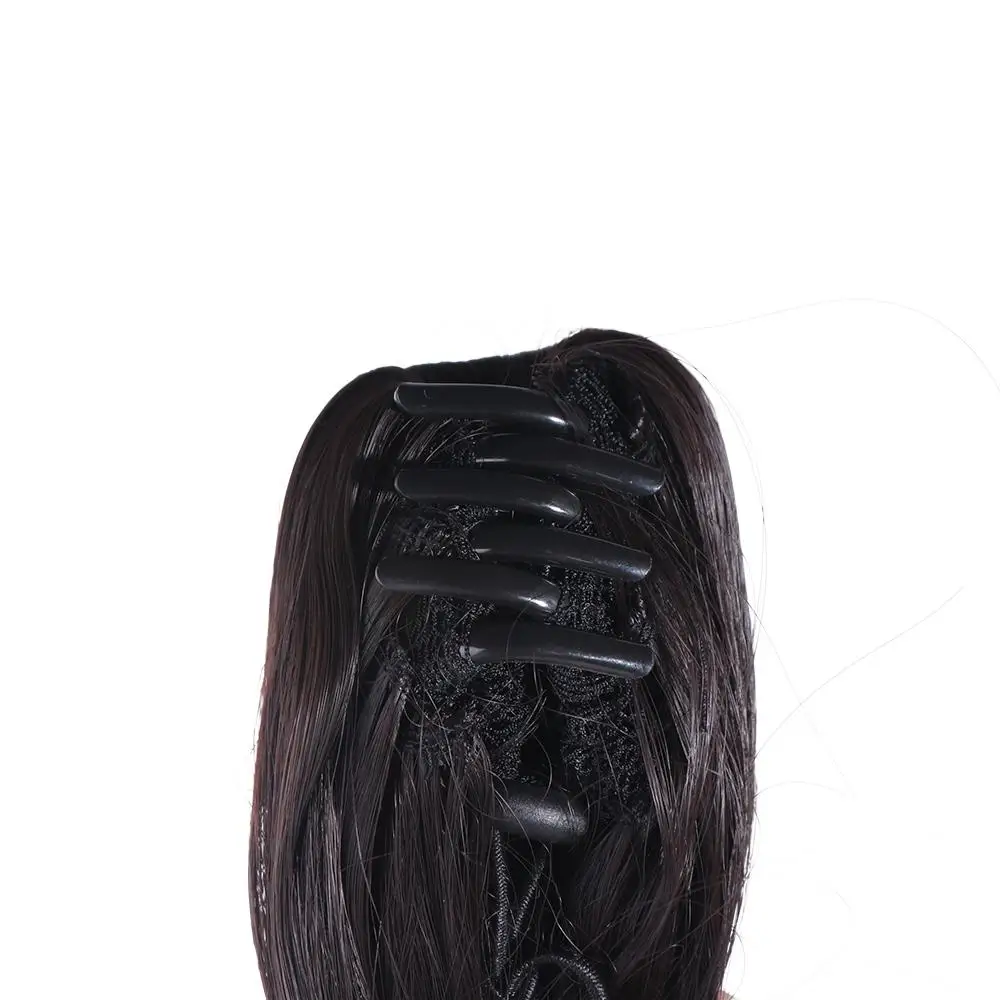 Black Brown Synthetic Girls Long Hair Accessories Wavy Curly Ponytail Wig Pony Tail Hairpiece Hair Extension Claw Clip Ponytail