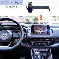 Car Phone Holder For Nissan Rogue T33 2021 2022 8-inch Screen Fixed Navigation Bracket 15W Wireless Charging Car Accessories