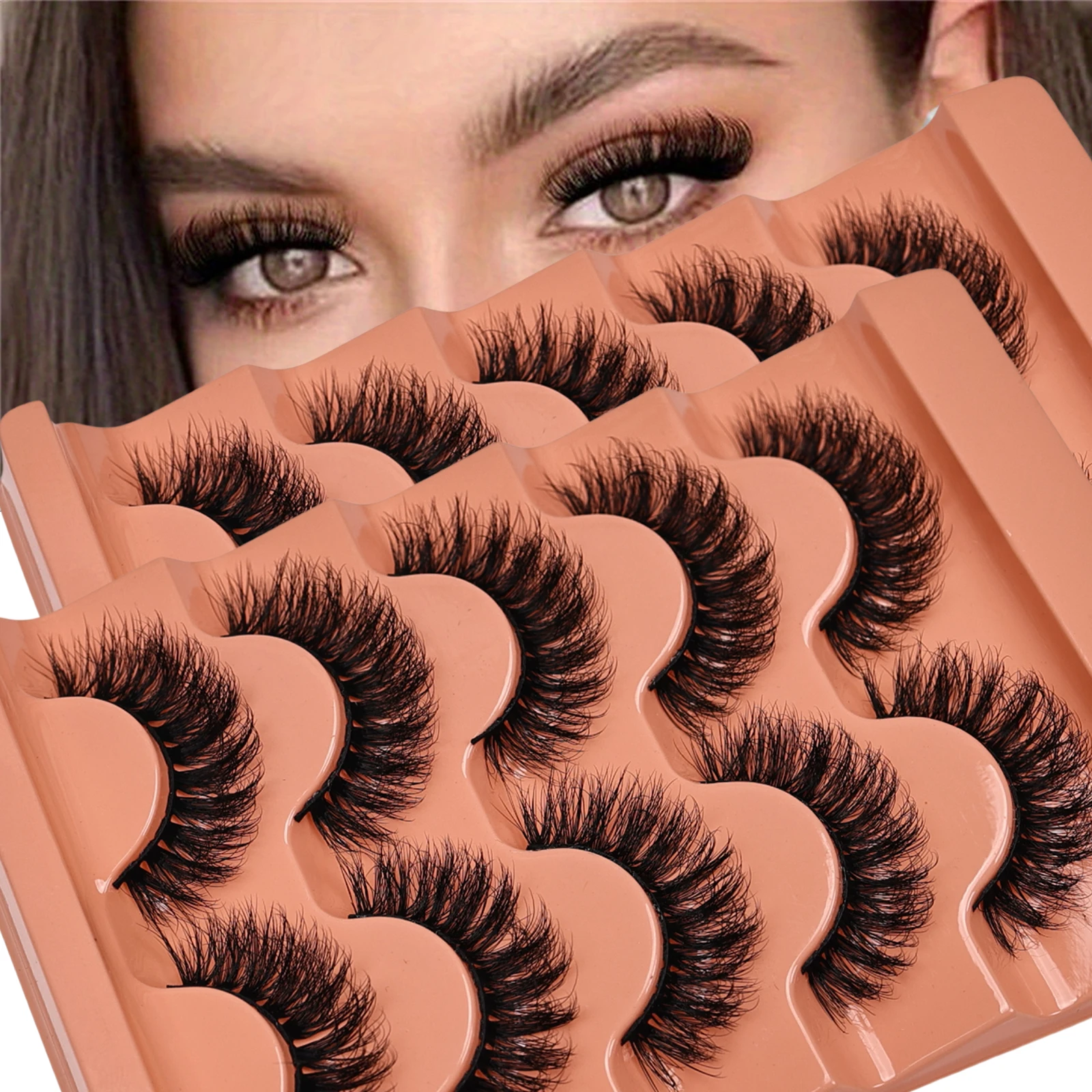 10Pairs/2Pack 3D fluffy false eyelashes for dramatic fake eyelashes Messy False Eyelashes Fluffy Thick Lashes