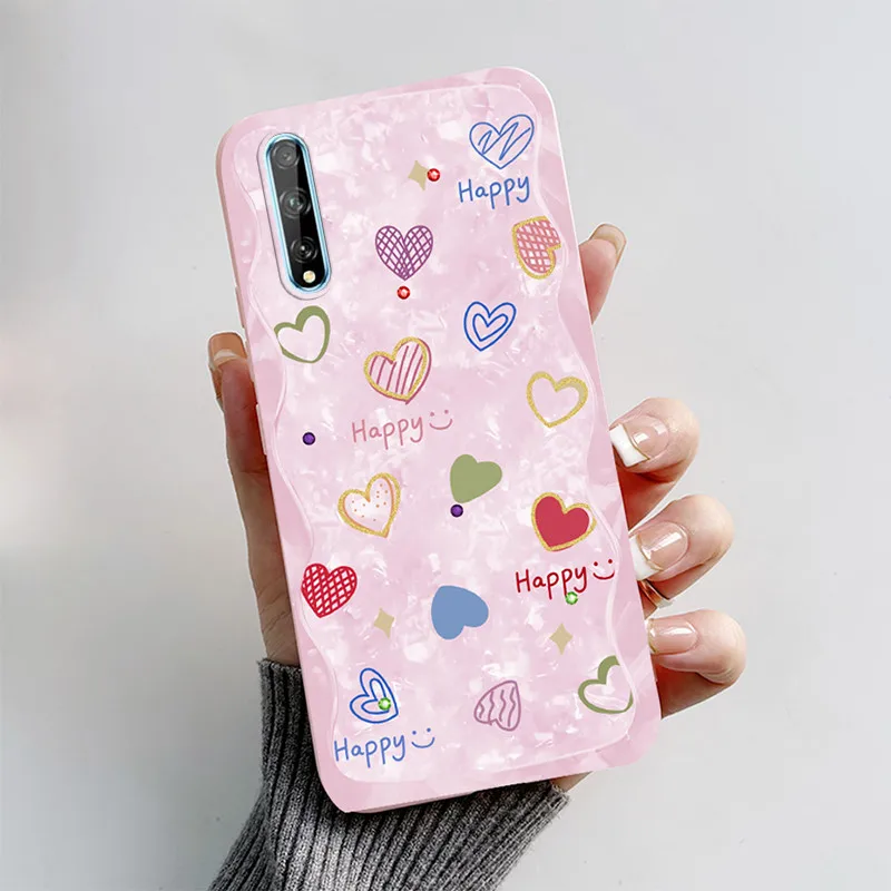 For Huawei Y8P Case Cute Cat Cartoon Puppy Dog Painted Cover For Huawei AQM-LX1 Phone Case ShockProof Silicone Back Cover Fundas