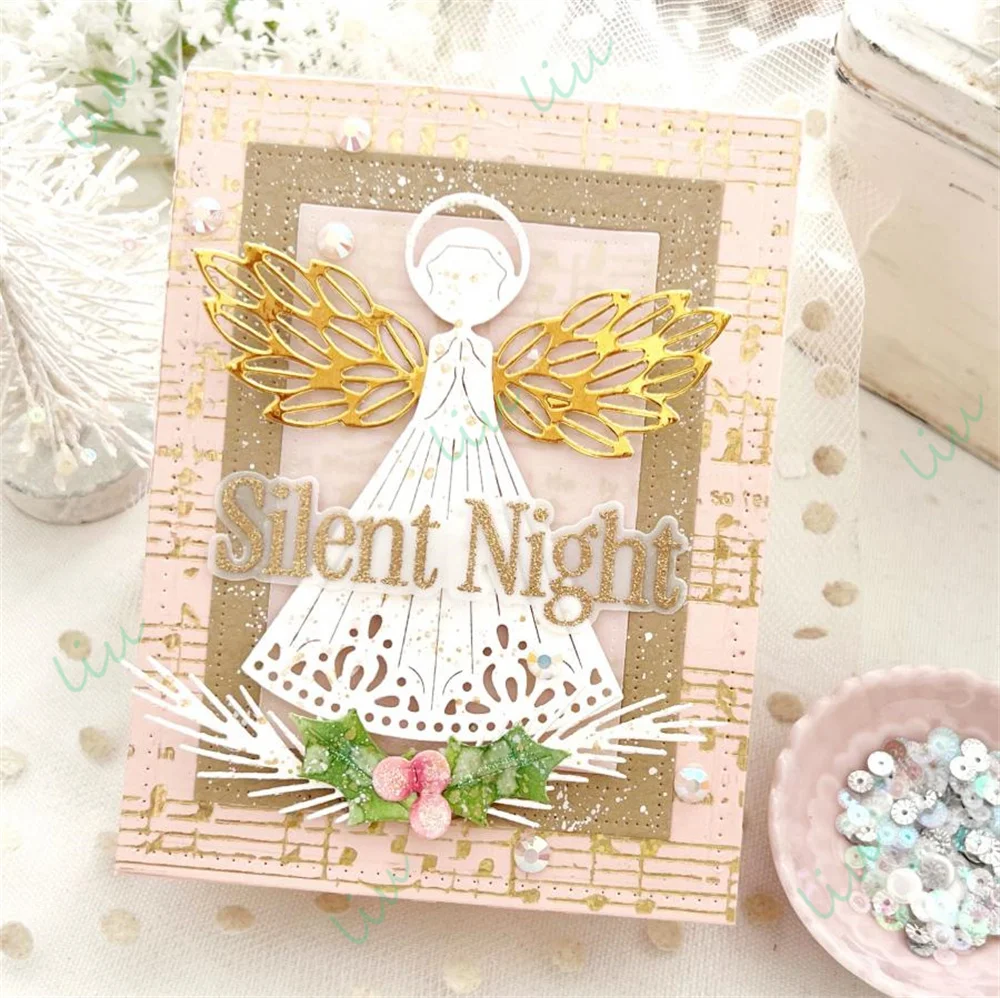 Evergreens المعادن قطع يموت Stamps الساخن احباط DIY بها بنفسك سكرابوكينغ اليدوية ألبوم صور عيد الميلاد ليلة صامتة 2025 أكتوبر جديد #3