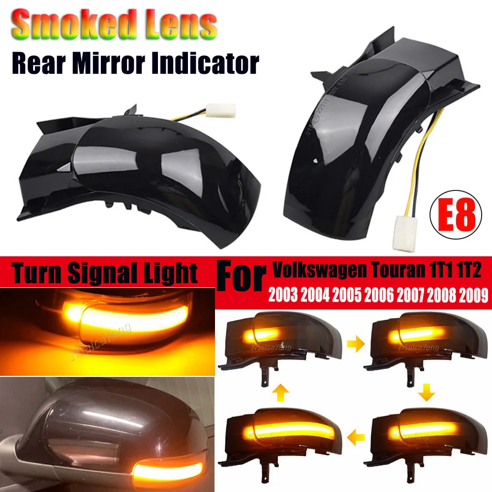 2x Dynamic Blinker For VW Touran 2003 2004 2005 2006 2007 2008 2009 2010 LED Turn Signal Light Side Lamp Arrow Mirror Indicator