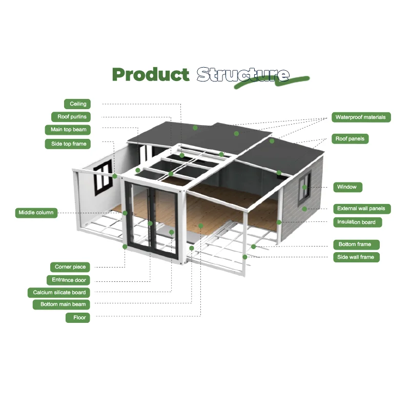 20FT 30FT 40FT Modular Expandable Luxury Container House Prefabricated Portable Tiny Home Bathroom Kitchen Terrace Hotel Use