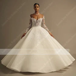Ivory-vestidos De novia con hombros descubiertos para mujer, falda De corte De tren largo, dobladillo, talla grande, nuevo listado