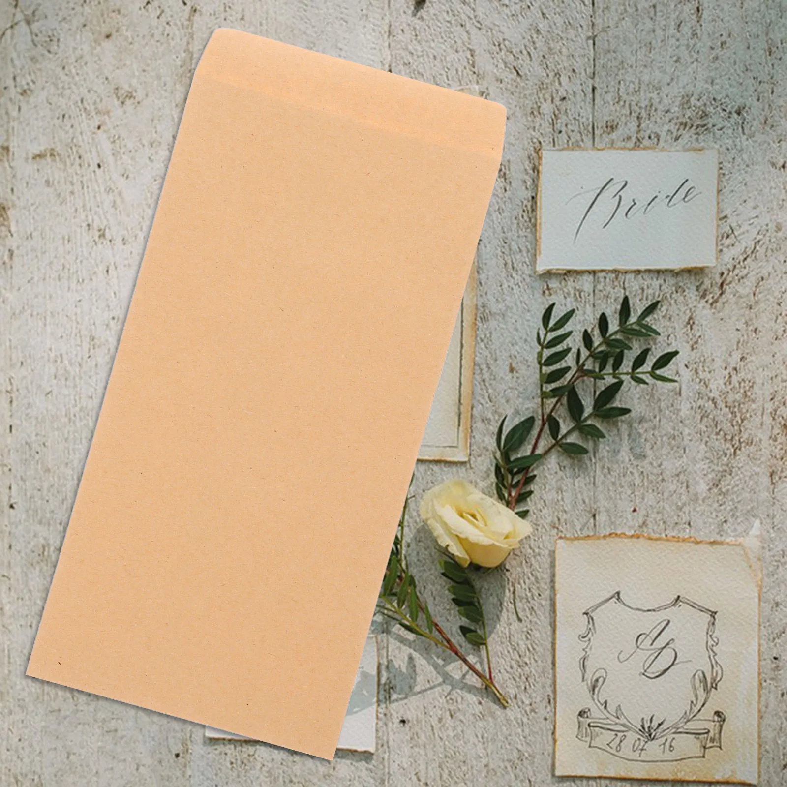 

50pcs Paper Classic For Office File Storage Greeting Cards Envelopes Self-Sealing File Bags Business Cards Coin Storage Blank