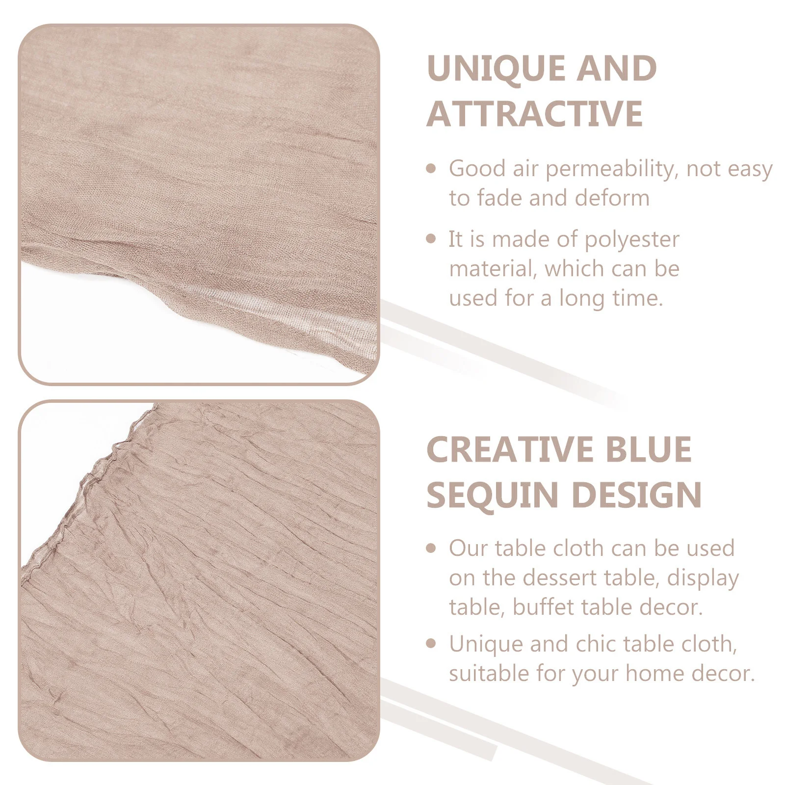 

Cheesecloth Table Runner Rustic Tablecloth Decoration Breathable Dirt Resistant Washable Reusable Wedding Party Reception Decor