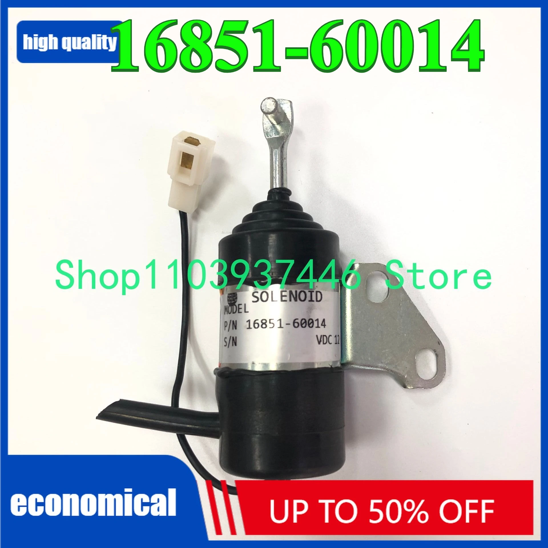 

12V 16851-60014 16851-60010 Stop Solenoid for RTV900R RTV900S RTV900T RTV900W Fuel Shutdown Shut Off Solenoid