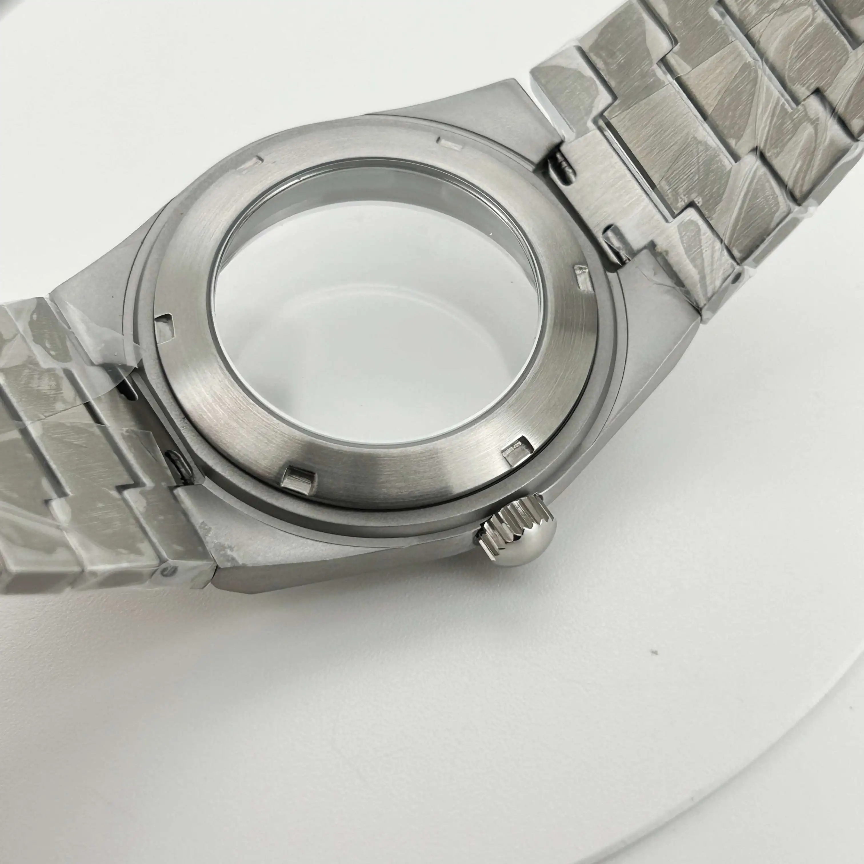 40 مللي متر الفضة الذهب حزام مجموعة ل تعديل PRX لاعب حافظة NH35 NH70 NH36/4R/7S حركة الياقوت الزجاج من خلال أسفل لا شعار