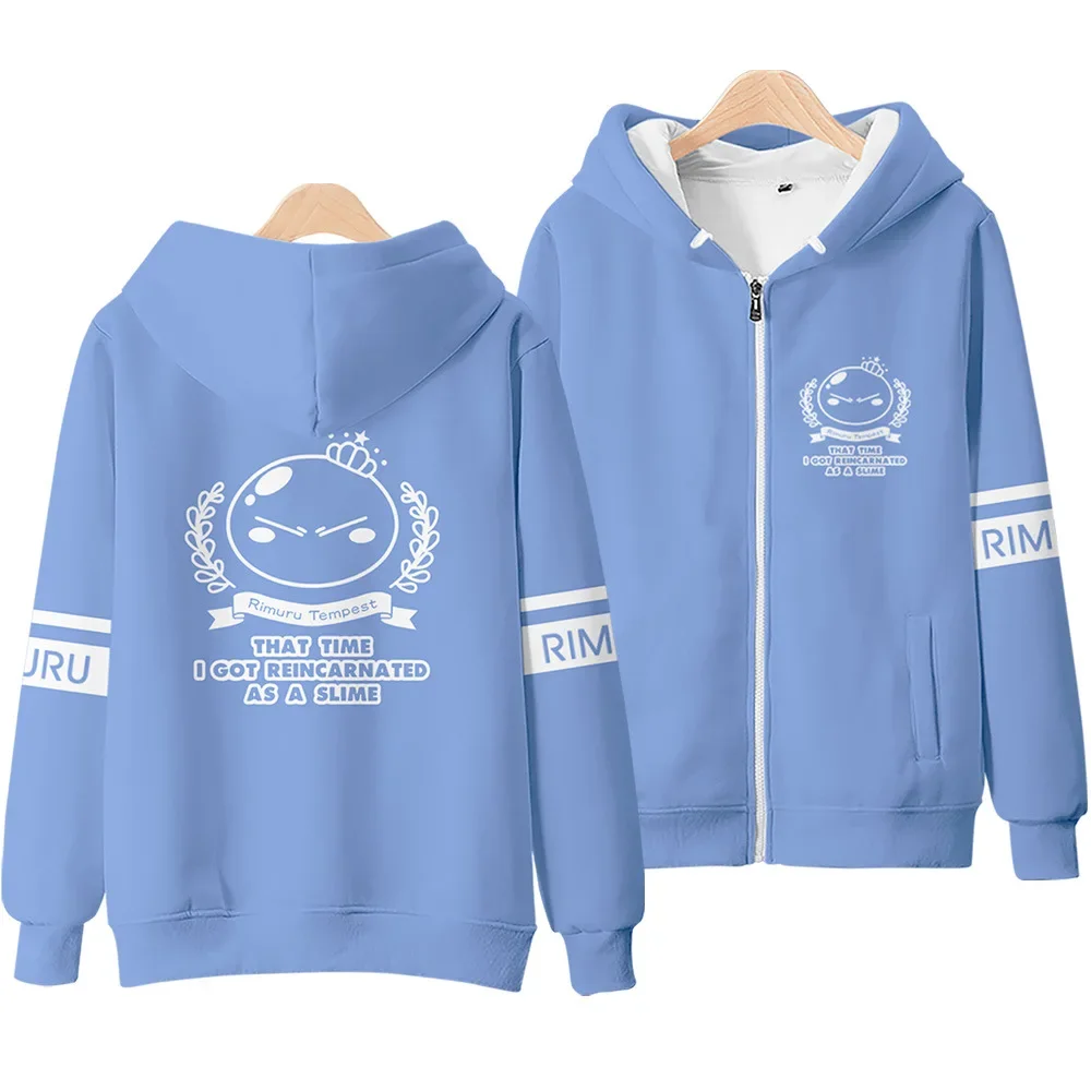 Anime That Time I Got Reincarnated As A Slime Rimuru Tempest Cosplay Costume Unisex 3D Hoodie Zipper Hooded Sweatshirt Outerwear