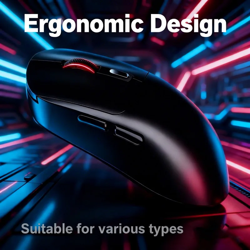 YINDIAO Lightweight Wireless Gaming Mouse, Tri-Mode 2.4G/USB-C Wired/BT, 5000 DPI 1000Hz, Ergonomic, for PC Mac Laptop Desktop