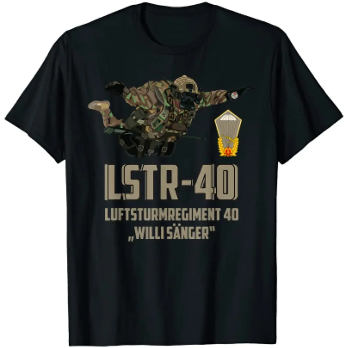 Luftsturmregiment 40 DDR GDR Special Force Paratrooper T-Shirt 100% Cotton O-Neck Short Sleeve Casual Mens T-shirt Size S-3XL