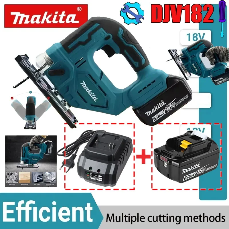 

Аккумуляторный лобзик Makita DJV182Z с бесщеточным двигателем, 340 Вт, с пильным полотном, портативный, с рукояткой-тубусом