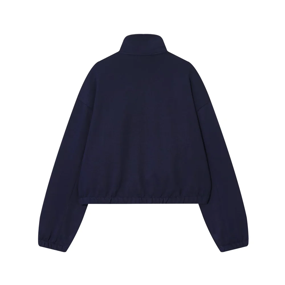 Femmes automne col montant dentelle patchwork fermeture éclair veste décontractée sweat taille élastique dentelle patchwork pantalon