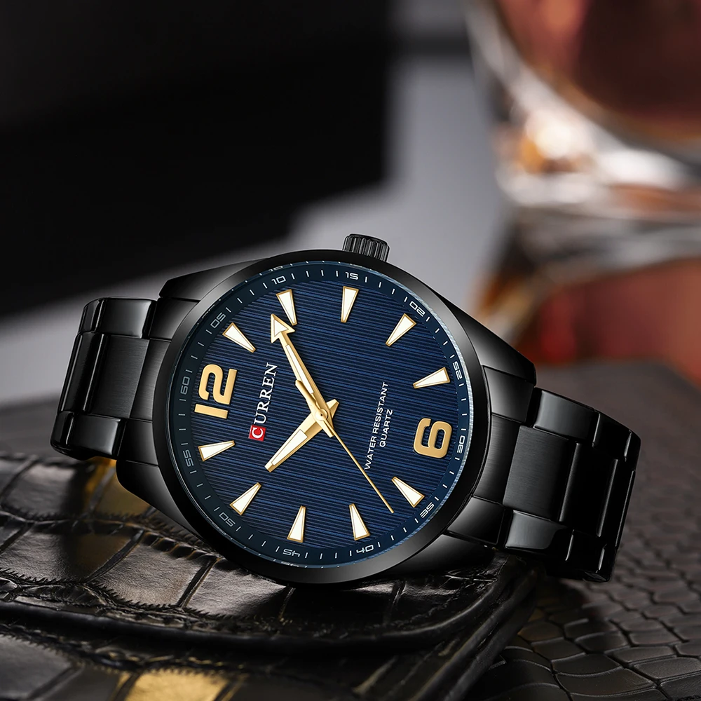 CURREN Quartz Watch Men Sport Stainless Steel Top Quality Luxury Waterproof Luminous Sport Wrist Watches Relogio Masculino