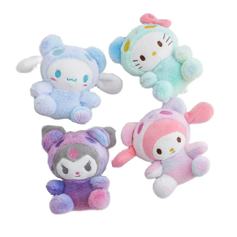 

12pcs/lot 12cm Hot Dreamy Kuromi Melody Plush Toy pendants Cartoon monster doll Backpack Charms Keychains