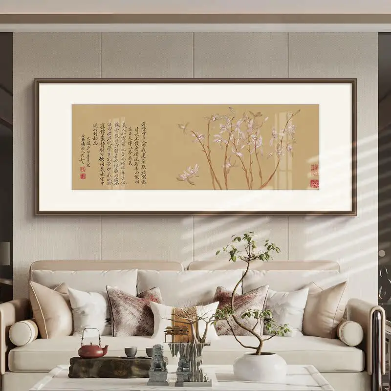 

Chinese bedroom bedside decorative painting living room tea space study sofa background wall hanging painting