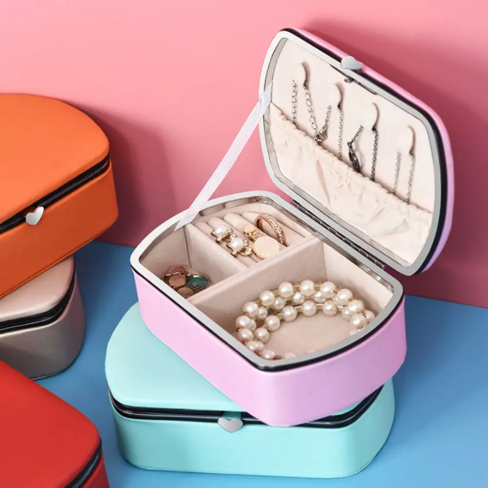 Versatile PU Leather Jewelry Packing Box Necklace Bracelet Organizer Earrings Rings Holder Dustproof Jewelry Storage Case Travel
