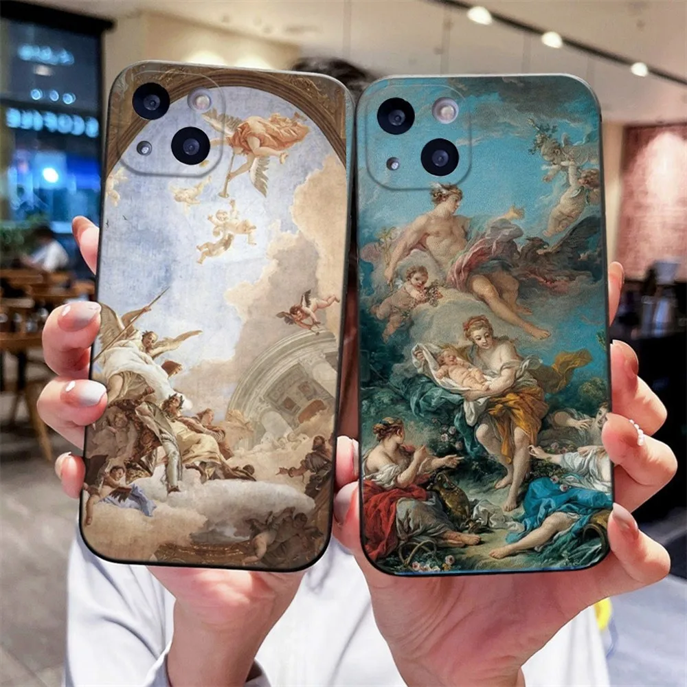 

Renaissance art Painting Phone Case For iPhone 16,15,14,13,12,11 Plus,Pro,Max,XR,XS,X,7,8 Plus,SE,Mini Silicone Soft