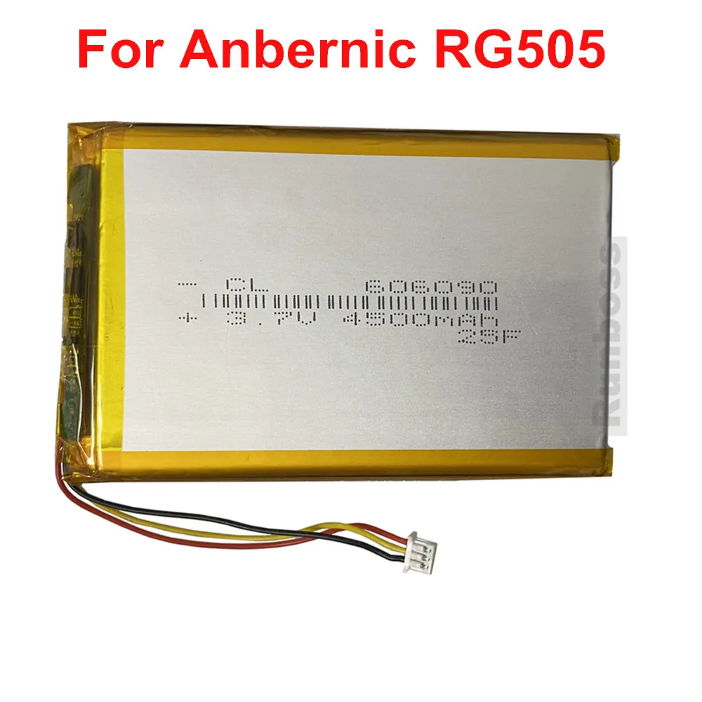 بطارية ليثيوم بوليمر 3.7 فولت 606090 4500 مللي أمبير في الساعة لآلة ألعاب Anbernic RG505 وحدة تحكم محمولة مفتوحة المصدر