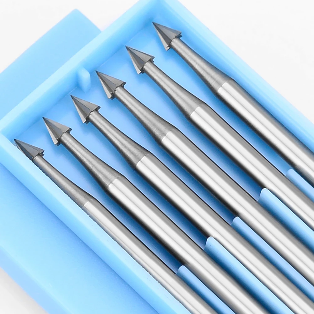 6 قطعة 0.6 مللي متر-2.3 مللي متر مظلة بت التنغستن الصلب النقش نحت سكين 2.35 مللي متر عرقوب الزيتون العنبر راوتر بت قاطعة المطحنة الخشبية #1