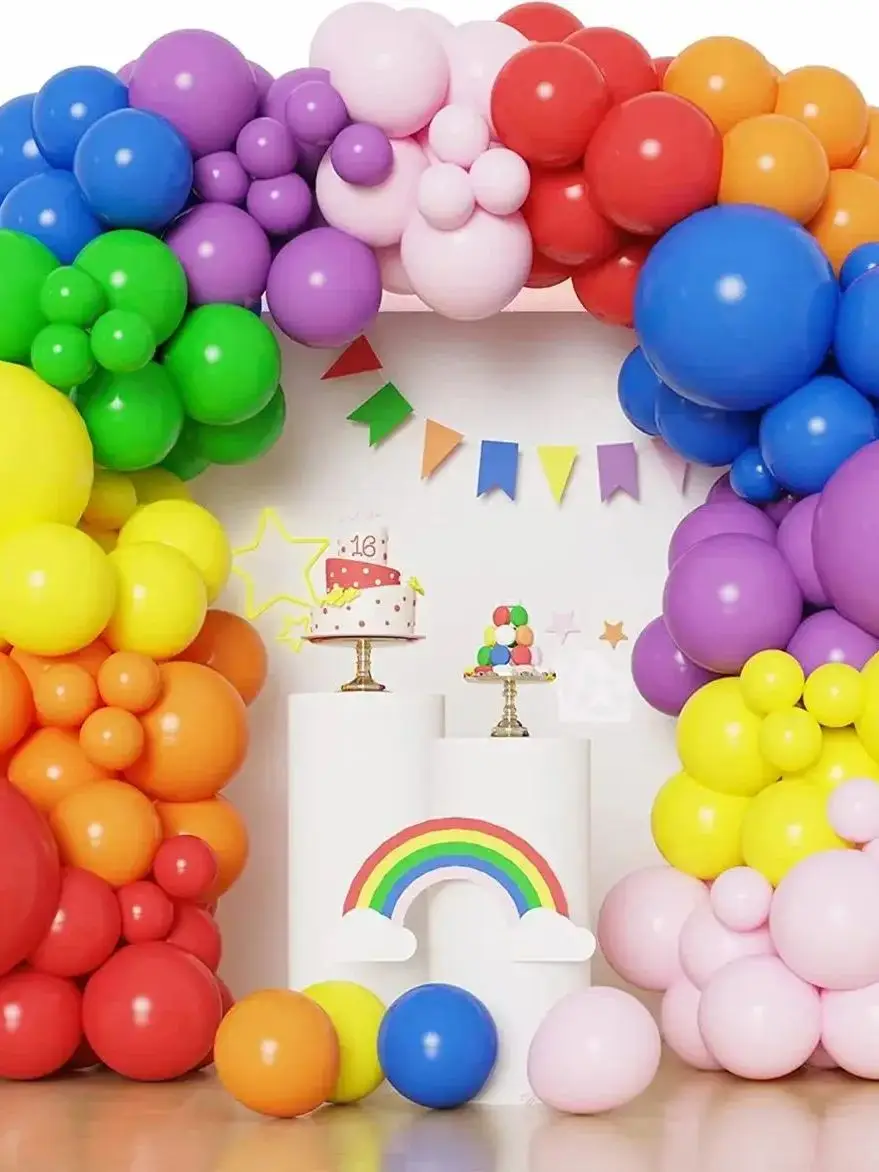 Kit d'arche de guirlande de ballons arc-en-ciel multicolores, ballons en latex multicolores, décoration de mariage, anniversaire, fête de mariage,