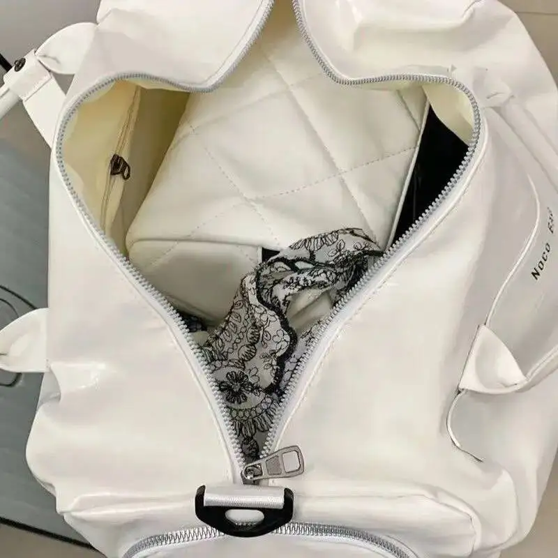 Bloom Sport White Shoulder Bags Wallet Women Travel Leather Large Capacity Tote Handbag Dry Wet Separation Fiess Bag New