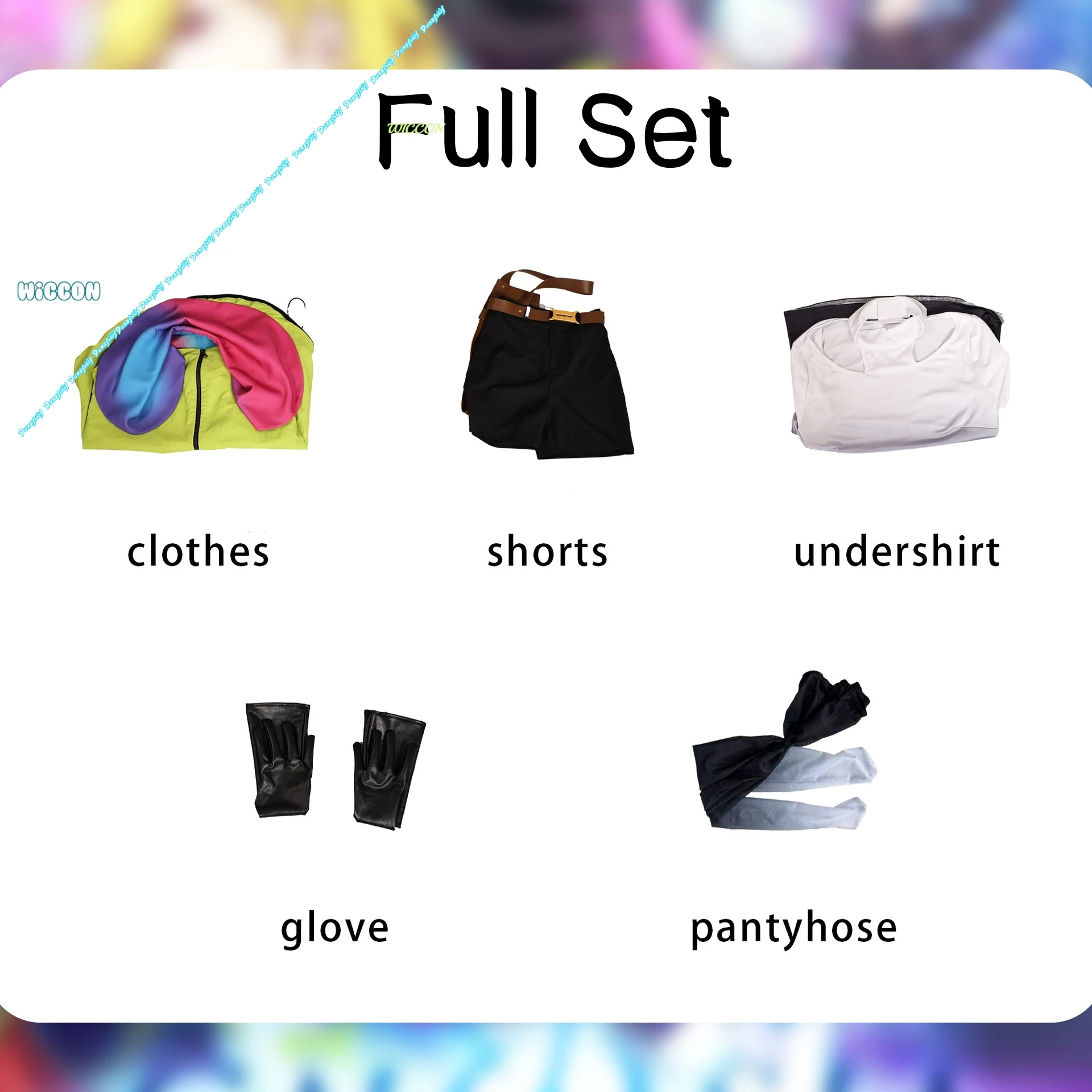 أنيمي لعبة Gnosia يوري شعر مستعار تأثيري سترة خضراء مجموعة تي شيرتات قصيرة للأطفال النساء هالوين عيد الميلاد لعب الأدوار المعرض زي جديد