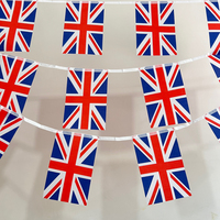 Union Jack Party 14x21cm20pcs  UK United Kingdom British FlagHanging Triangle String Jubilee Decorations Pennant Kingdom Flags B