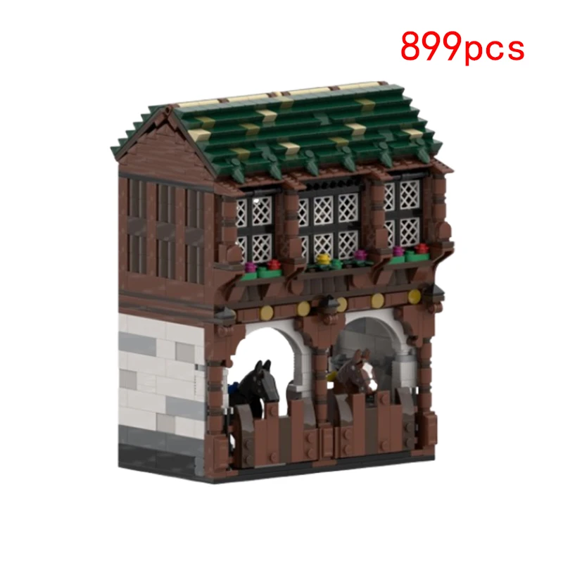 Spot small particle MOC-173636 medieval street view house building series puzzle DIY creative toy model decoration holiday gift