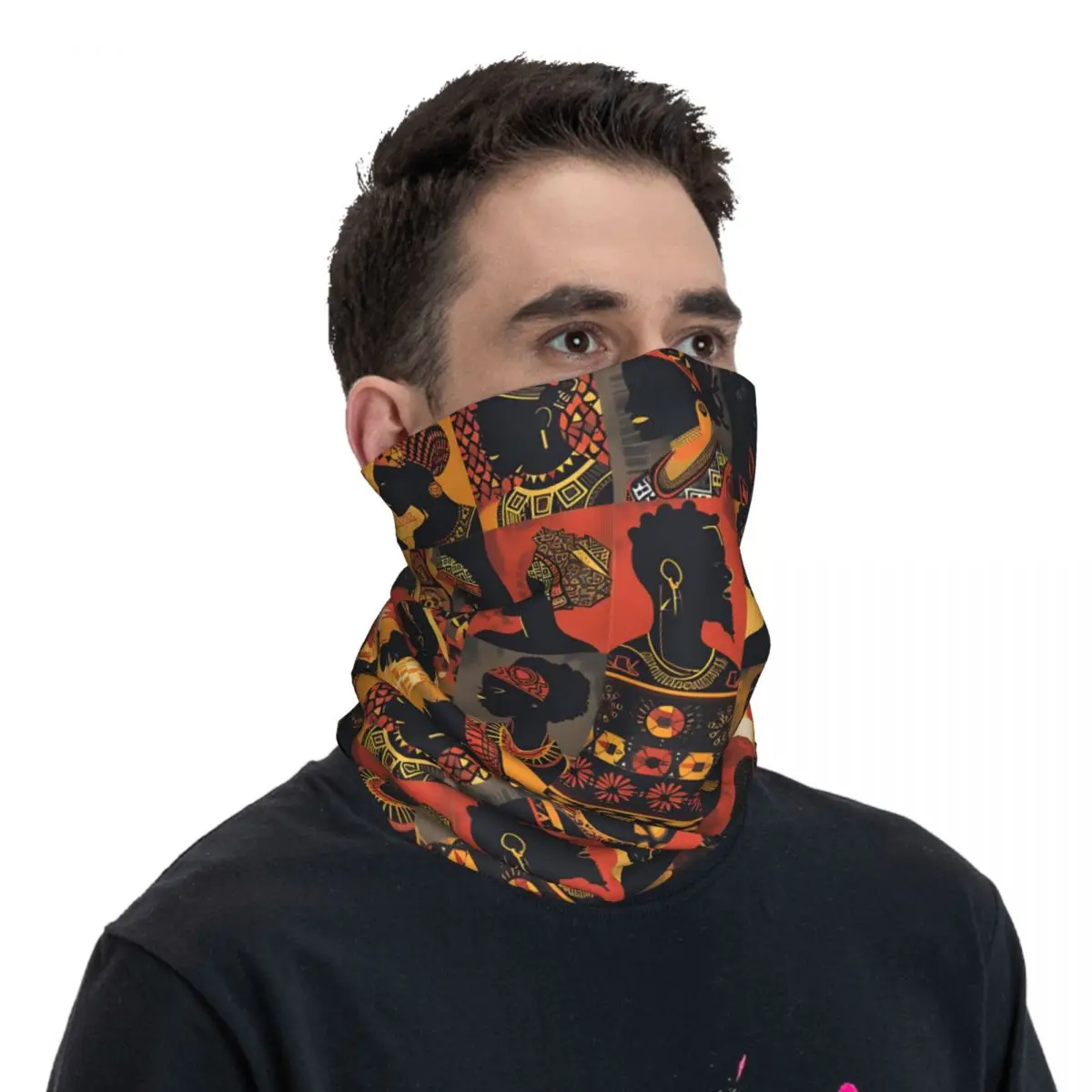 Black History Month Pattern African American Thin Wrap Scarf Bandana Neck Gaiter Face Cover Headband image 4