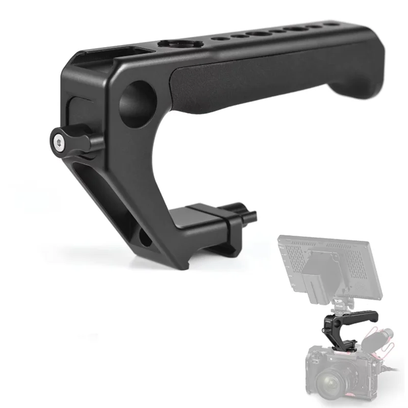 AAAEL-Top Handle For Camera Cage Rig G Rip With Clamp Rail Cold Shoes 1/4" 3/8" Threads