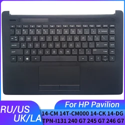 Teclado portátil con reposamanos y cubierta superior para HP 14-CM 14T-CM000 14-CK 14-DG TPN-I131 240 G7 245 G7 246 G7 ruso/estadounidense/británico/Latino