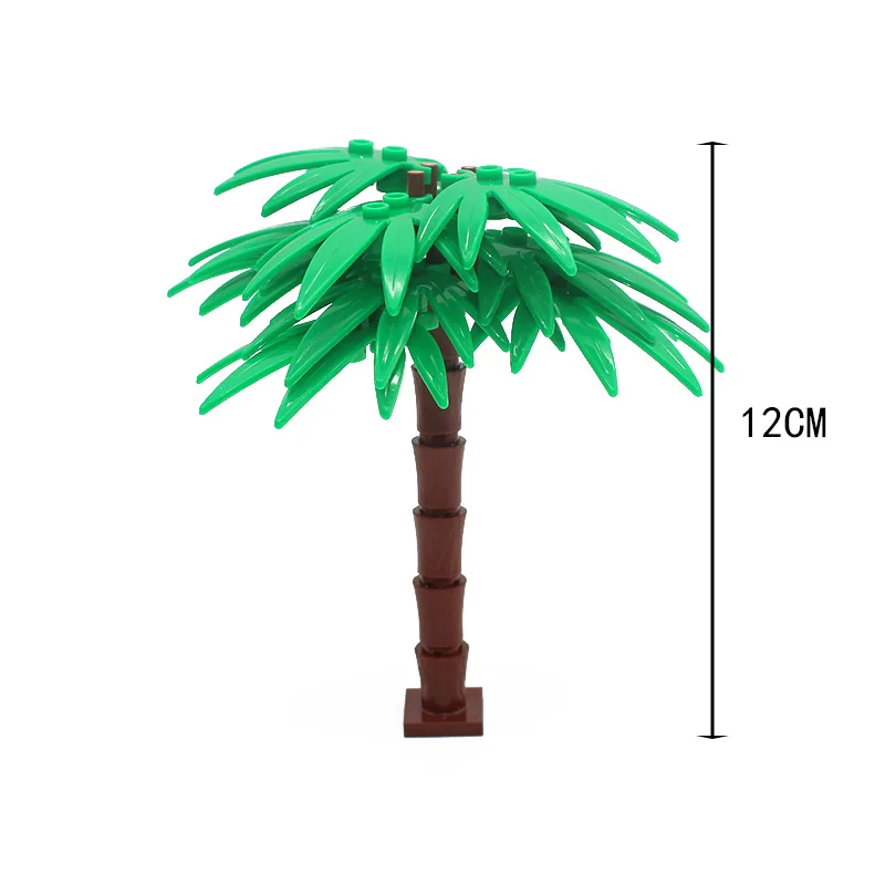 Blocchi da costruzione fai-da-te con palme e pino delle nevi – Mattoni per scene tropicali e palme invernali, compatibili con Lego, divertenti giocattoli creativi
