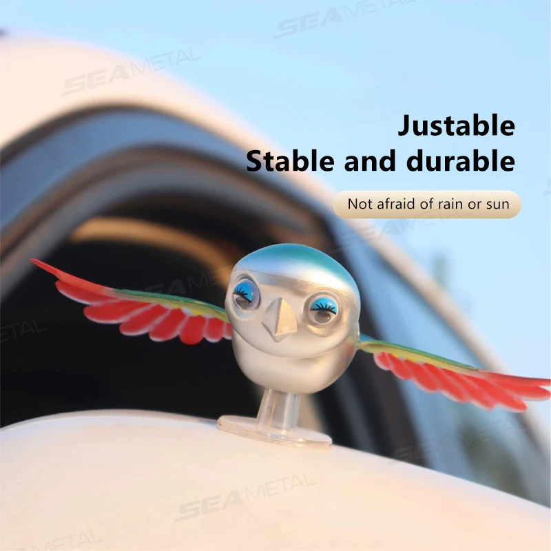 BLALION 2025 New Simulated Flying Bird Car Ornament Wing Can Swing Wind-Powered Bird in Flight Decor Car Moto Bicycle Decoration