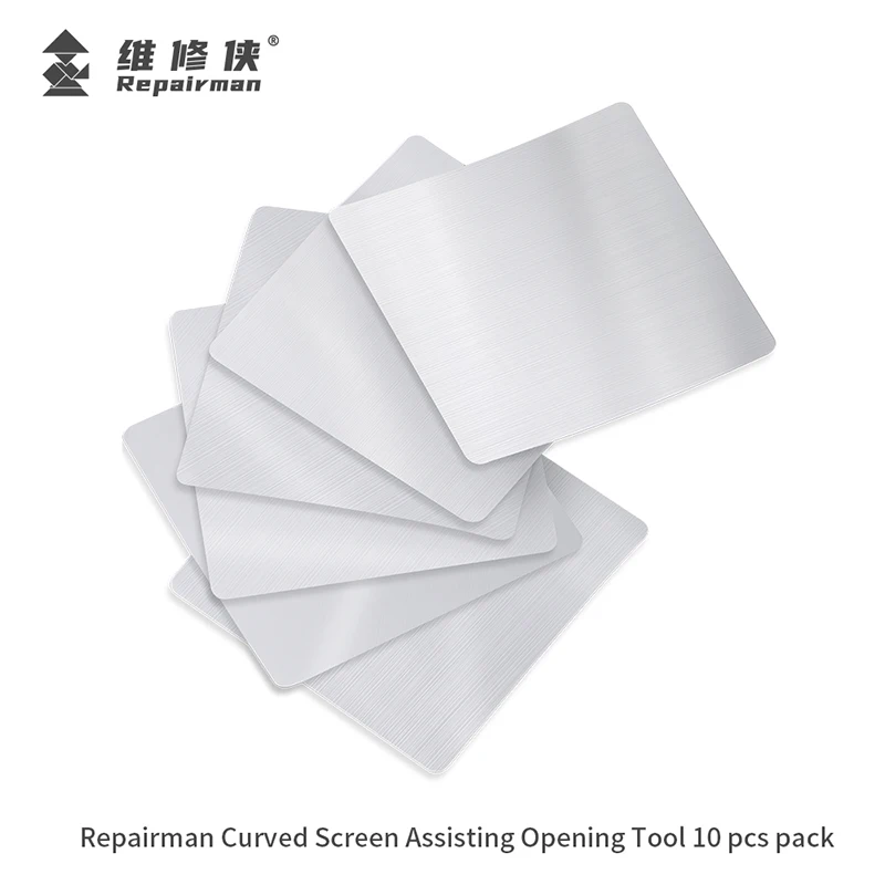 Repairman 10pcs/pack LCD Screen Spudger Opening Pry Card Phone Disassemble Steel Metal Curved Screen Assisting Opening Tool