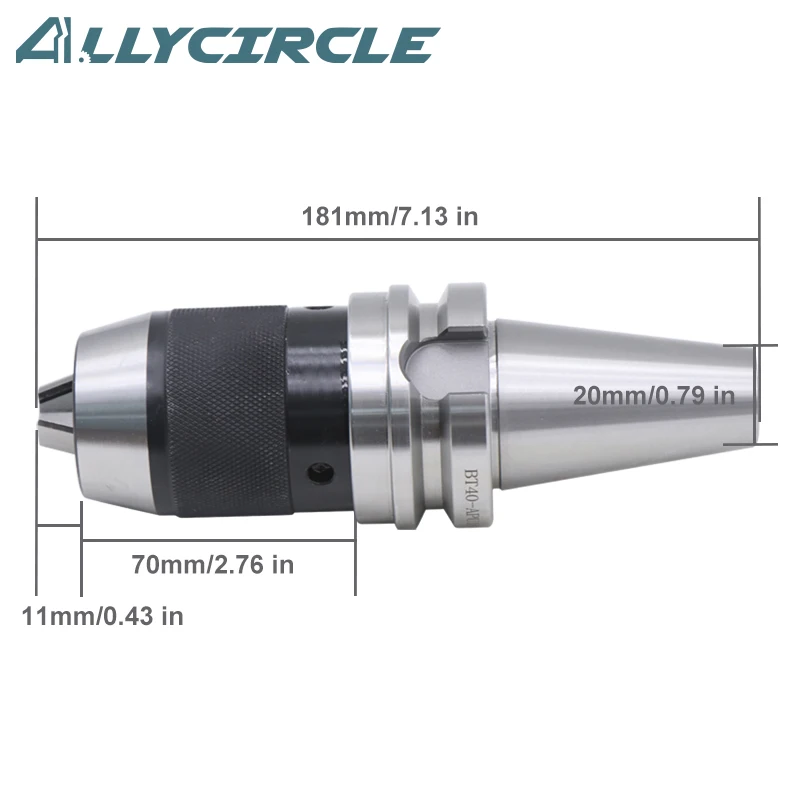 Drill Chuck BT40 APU16 120L Self-tightening BT40 APU16 Chuck Tool Holder for CNC Drilling Machine