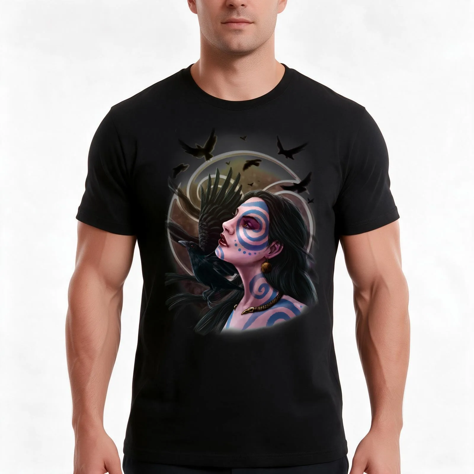 The Morrigan T-Shirt, Summer Casual Cotton Tee, Oversized Streetwear Tops, Vintage Graphic Print, Loose Fit Short Sleeve