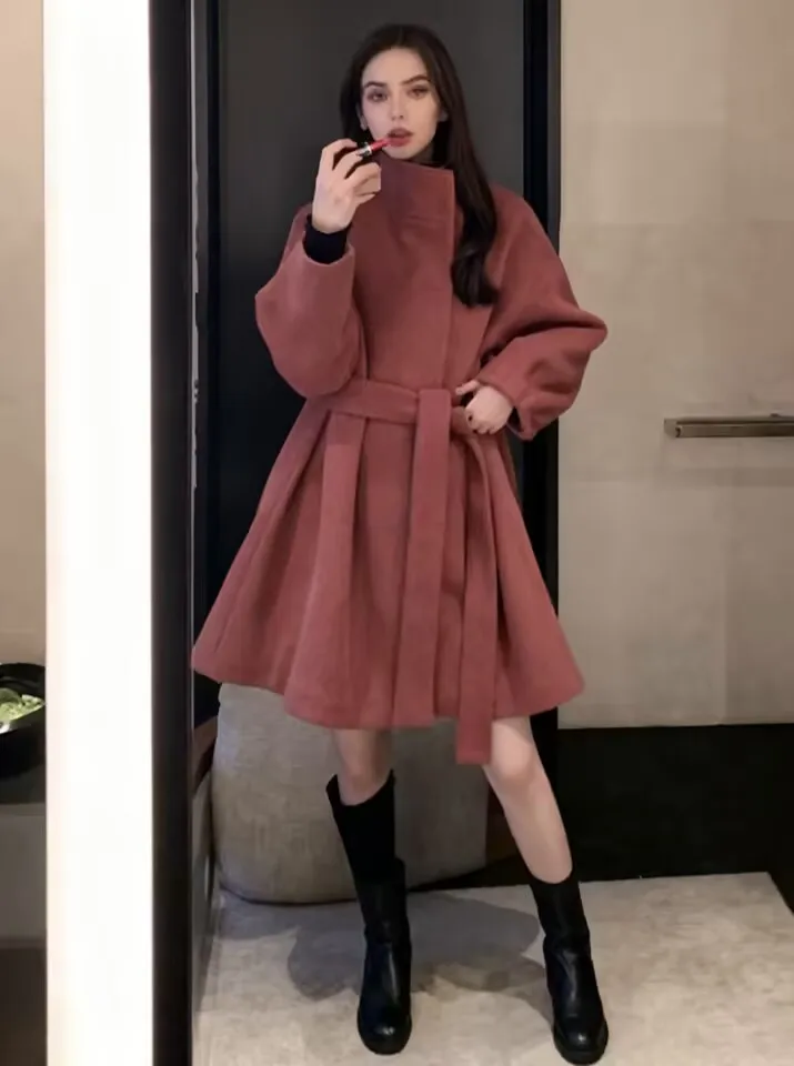 

Шерстяные пальто, женское шерстяное пальто, утолщенное клетчатое осеннее смешанное пальто с рукавами реглан, минималистичный готический стиль, школьное консервативное пальто для отдыха