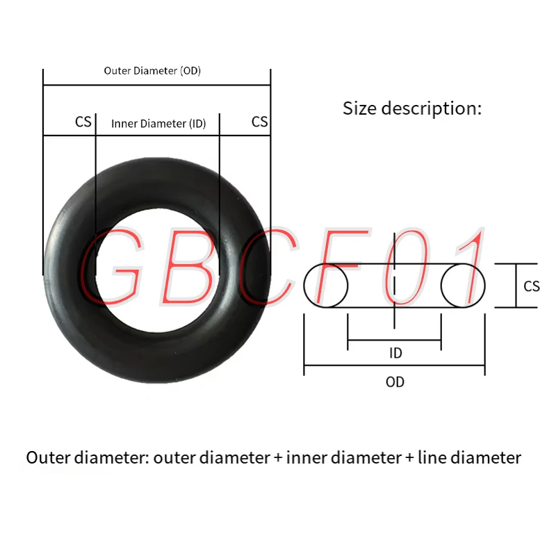 Fluorine Rubber O-Ring Seal OD4/4.5/5/5.5/6/6.5/7/7.5mm-110mm CS 1.5mm High Temp Resistant Corrosion Resistant FKM O Ring Gasket