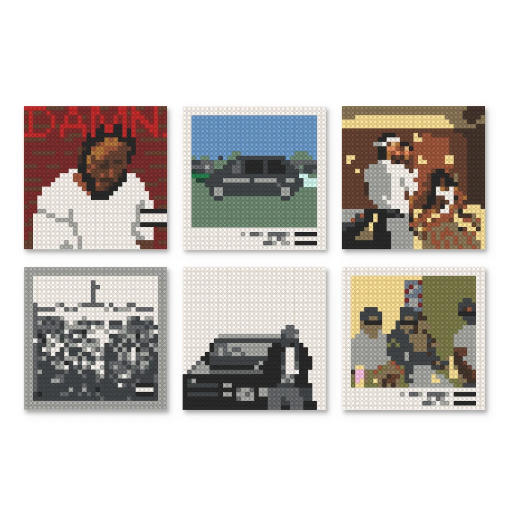 K-Kendrick Lamar Rapper Poster Print Home Living Room Decor Music Album Cover Building Blocks Brick Painting