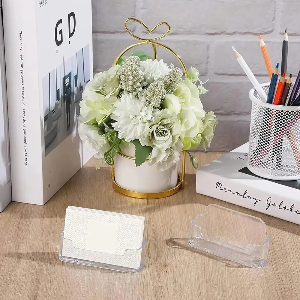 Single Layer Transparent Desktop Business Card Display Stand Box Special Office Business Cards Holder Desk Shelf Storage Boxes