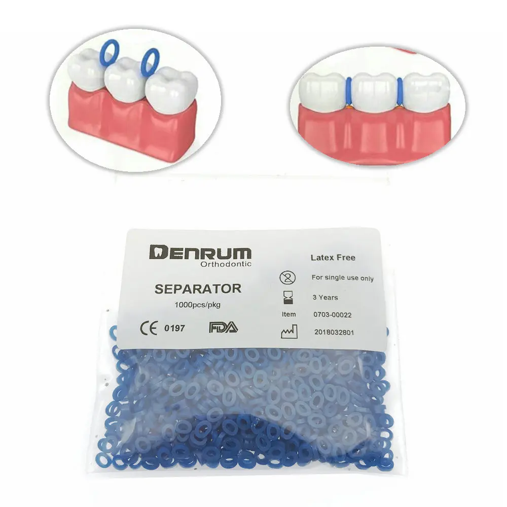 1000pcs/bag Dental Orthodontic Separator Blue Tie Elastic Band Force Continuous Dental Orthordontic Product