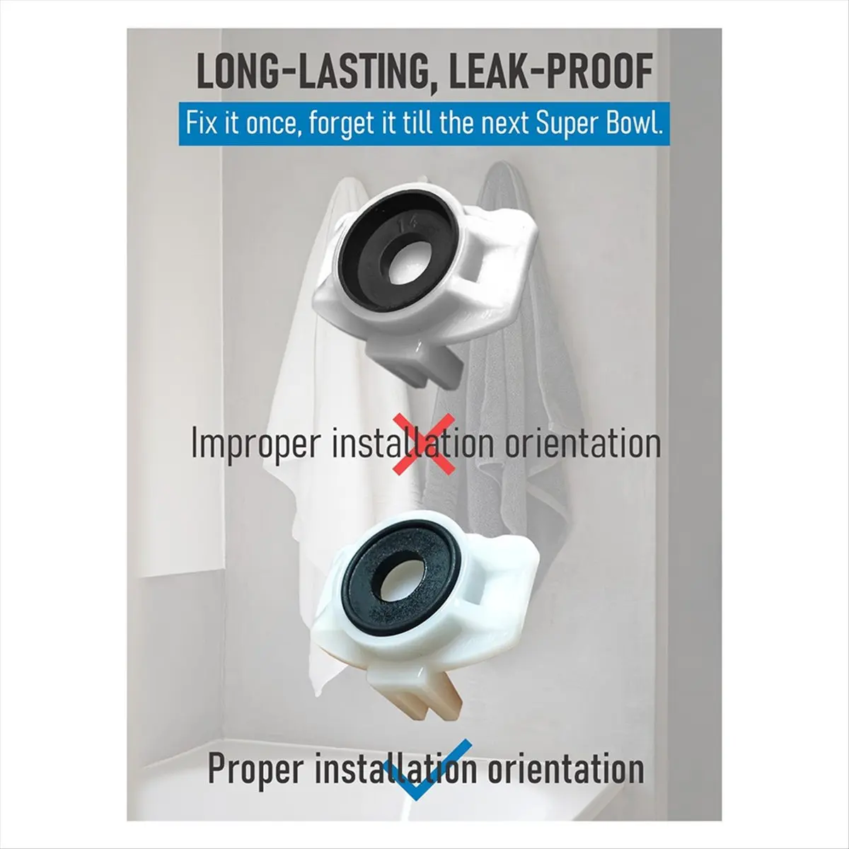 ABNH 2-Pack Universal Tub Spout Diverter Repair Kit, Leak-Proof Bathtub Faucets Repair Replacement Parts Black
