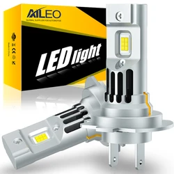 Aileo-車用の超高輝度LEDランプ,車用ライト,H7,6000k, h8, h9, h11, 9005, hb3, 9006, hb4, h4,h4, hi/lo, h13, csp、30000lm、ip67、ターボ、2個