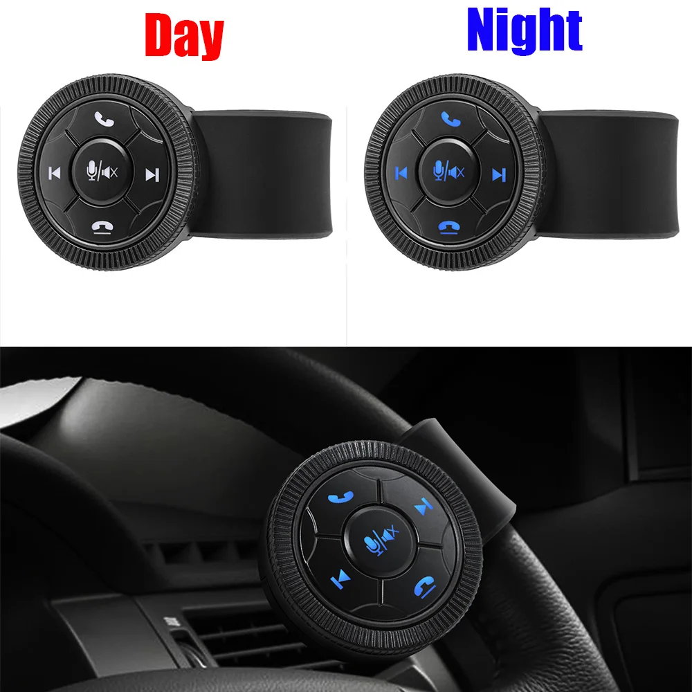 Universal Wireless Bluetooth-compatible 6 key Car Steering Wheel Remote Control GPS Smart Button Key Volume Controller custom