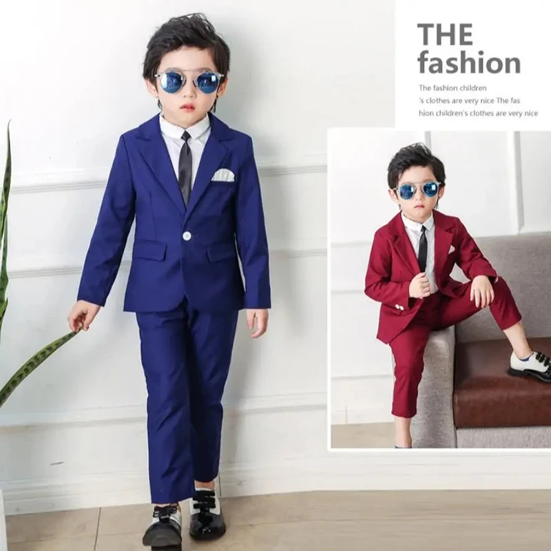 2024 Boys Suits for Weddings Blazer Pants Kids Formal Clothes Dresses Children Party Sets Classic Teeanger Boy School Uniform